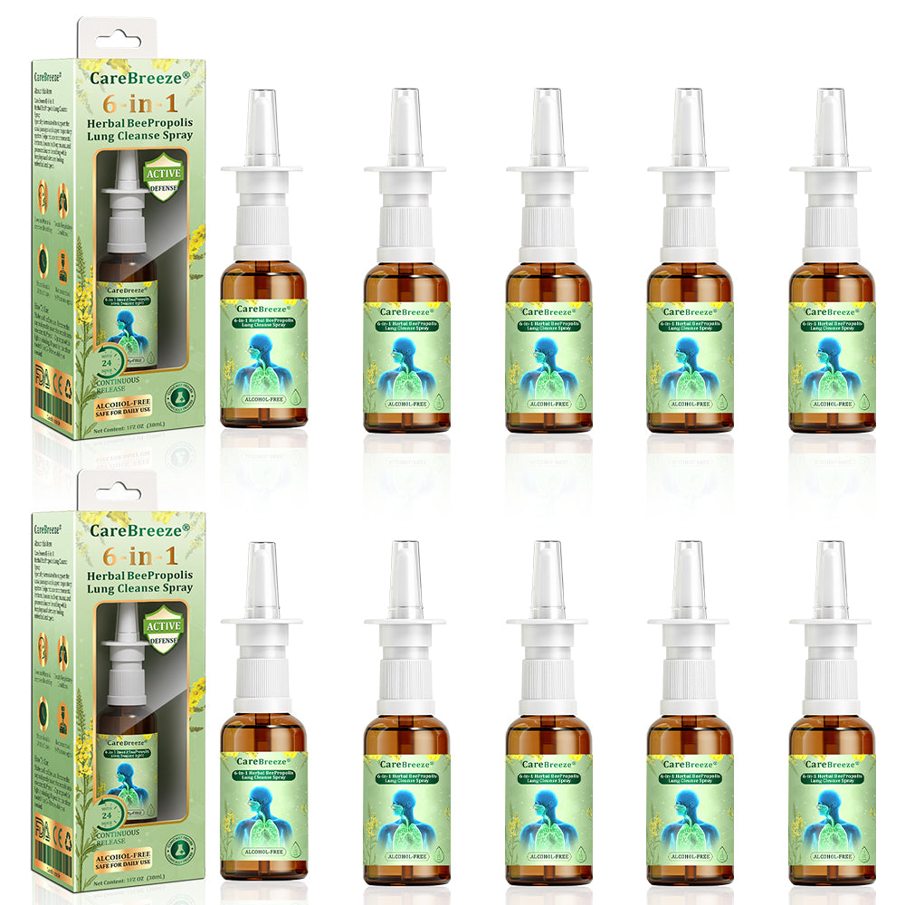 🌱🌱🇦🇺 Official Store:CareBreeze® 6-in-1 Herbal BeePropolis Lung Cleanse Spray🐝(⚡Fast Relief 🫁Long-Lasting Benefits)
