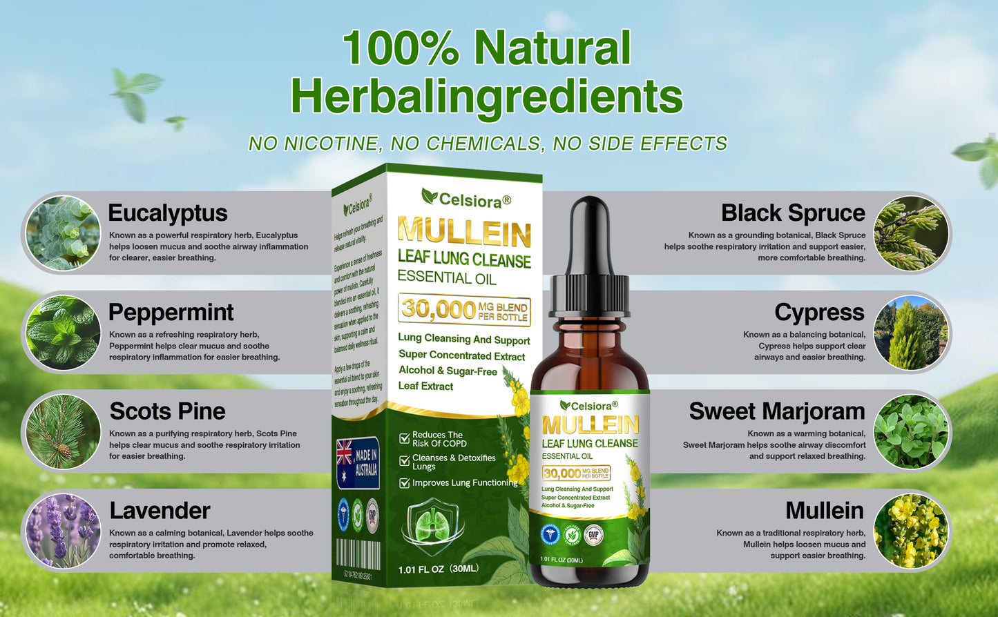 💝✅𝐀𝐔 𝐎𝐟𝐟𝐢𝐜𝐢𝐚𝐥 𝐒𝐭𝐨𝐫𝐞|𝐂𝐞𝐥𝐬𝐢𝐨𝐫𝐚® 𝐎𝐫𝐠𝐚𝐧𝐢𝐜 𝐌𝐮𝐥𝐥𝐞𝐢𝐧 𝐋𝐞𝐚𝐟 𝐋𝐮𝐧𝐠 𝐂𝐥𝐞𝐚𝐧𝐬𝐞 𝐄𝐬𝐬𝐞𝐧𝐭𝐢𝐚𝐥 𝐎𝐢𝐥 (💖Cough, wheezing, shortness of breath, sputum, stuffy nose, bronchitis, bronchitis, allergy symptoms, lung discomfort💝)
