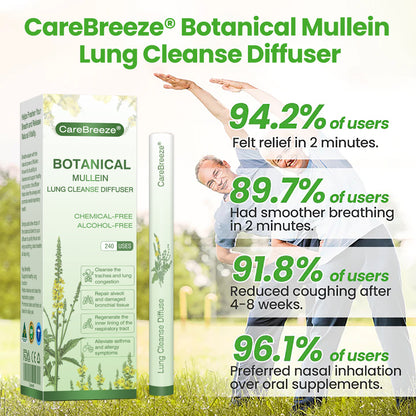 🐻‍❄️✅AU Owned and Operated：CareBreeze® Botanical Mullein Lung Cleanse Diffuser(🫁Cough, Pharyngitis, shortness of breath, sputum, stuffy nose, bronchitis, bronchitis, allergy symptoms, lung discomfort💝)