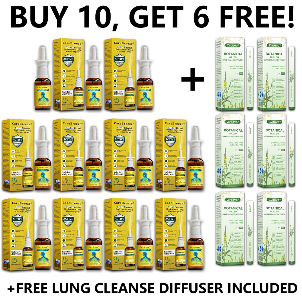🐝✅AU Official Store:CareBreeze® 6-in-1 Herbal BeePropolis Lung Cleanse Spray（👨‍⚕️Directly acts on COPD, asthma, chronic bronchitis (CB), respiratory infections, lung cancer, sinusitis, and other conditions）