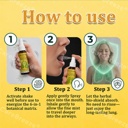 UP|🐝 Official Store:CareBreeze® 6-in-1 Herbal BeePropolis Lung Cleanse Spray