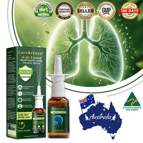 💖🐝✅AU Official Store:CareBreeze® 6-in-1 Herbal BeePropolis Lung Cleanse Spray（👨‍⚕️Directly acts on COPD, asthma, chronic bronchitis (CB), respiratory infections, lung cancer, sinusitis, and other conditions）