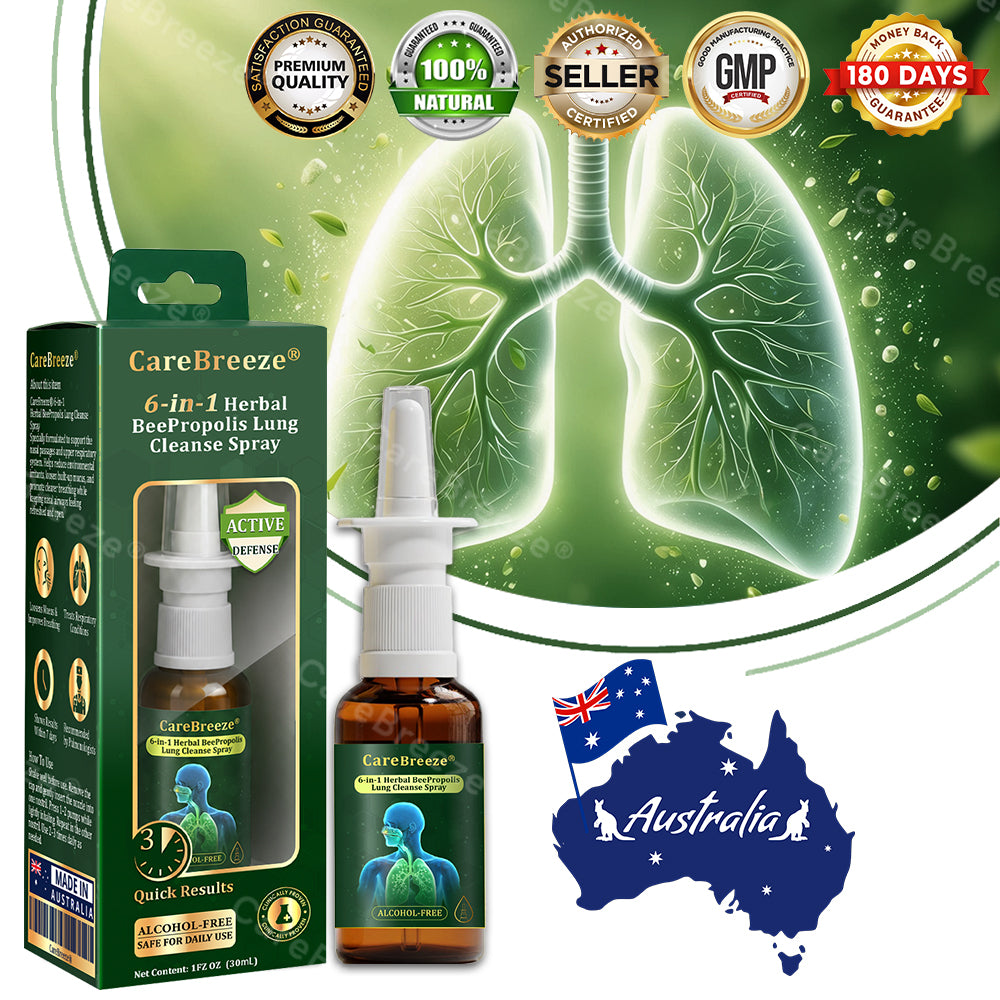 ✅✅🇦🇺 Official Store:CareBreeze® 6-in-1 Herbal BeePropolis Lung Cleanse Spray🐝(⚡Fast Relief 🫁Long-Lasting Benefits)
