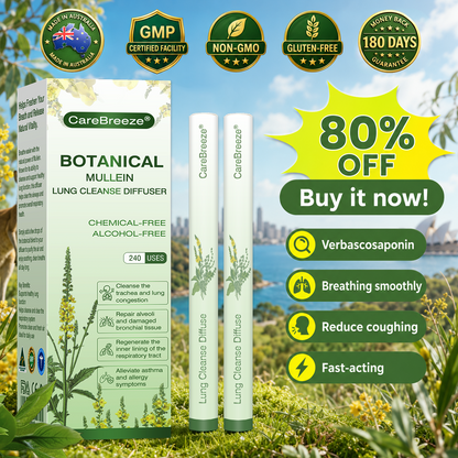 🇦🇺👨‍⚕️✅CareBreeze® Botanical Mullein Lung Cleanse Diffuser(🫁Cough, Pharyngitis, shortness of breath, sputum, stuffy nose, bronchitis, bronchitis, allergy symptoms, lung discomfort💝)