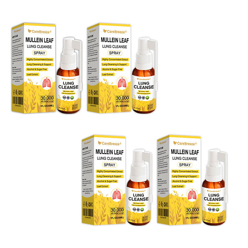 💖✅Official Store:CareBreeze® Botanical Mullein Leaf Extract Lung Cleanse Spray（💛Directly acts on COPD, asthma, chronic bronchitis (CB), respiratory infections, lung cancer, sinusitis, and other conditions💛）