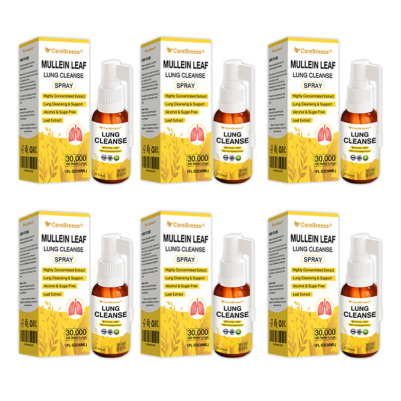 💖✅Official Store:CareBreeze® Botanical Mullein Leaf Extract Lung Cleanse Spray（💛Directly acts on COPD, asthma, chronic bronchitis (CB), respiratory infections, lung cancer, sinusitis, and other conditions💛）