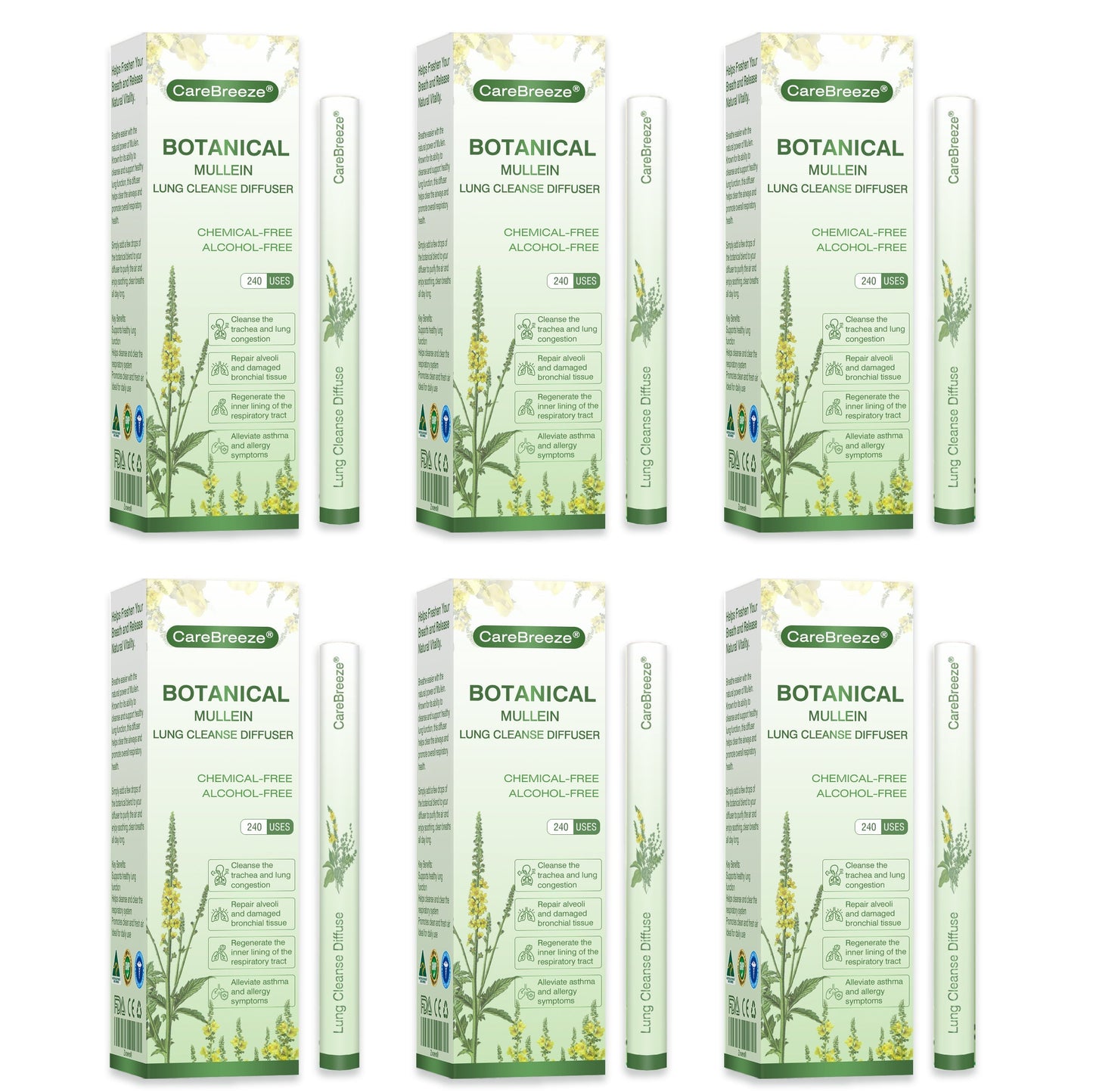 🇦🇺👨‍⚕️✅CareBreeze® Botanical Mullein Lung Cleanse Diffuser(🫁Cough, Pharyngitis, shortness of breath, sputum, stuffy nose, bronchitis, bronchitis, allergy symptoms, lung discomfort💝)