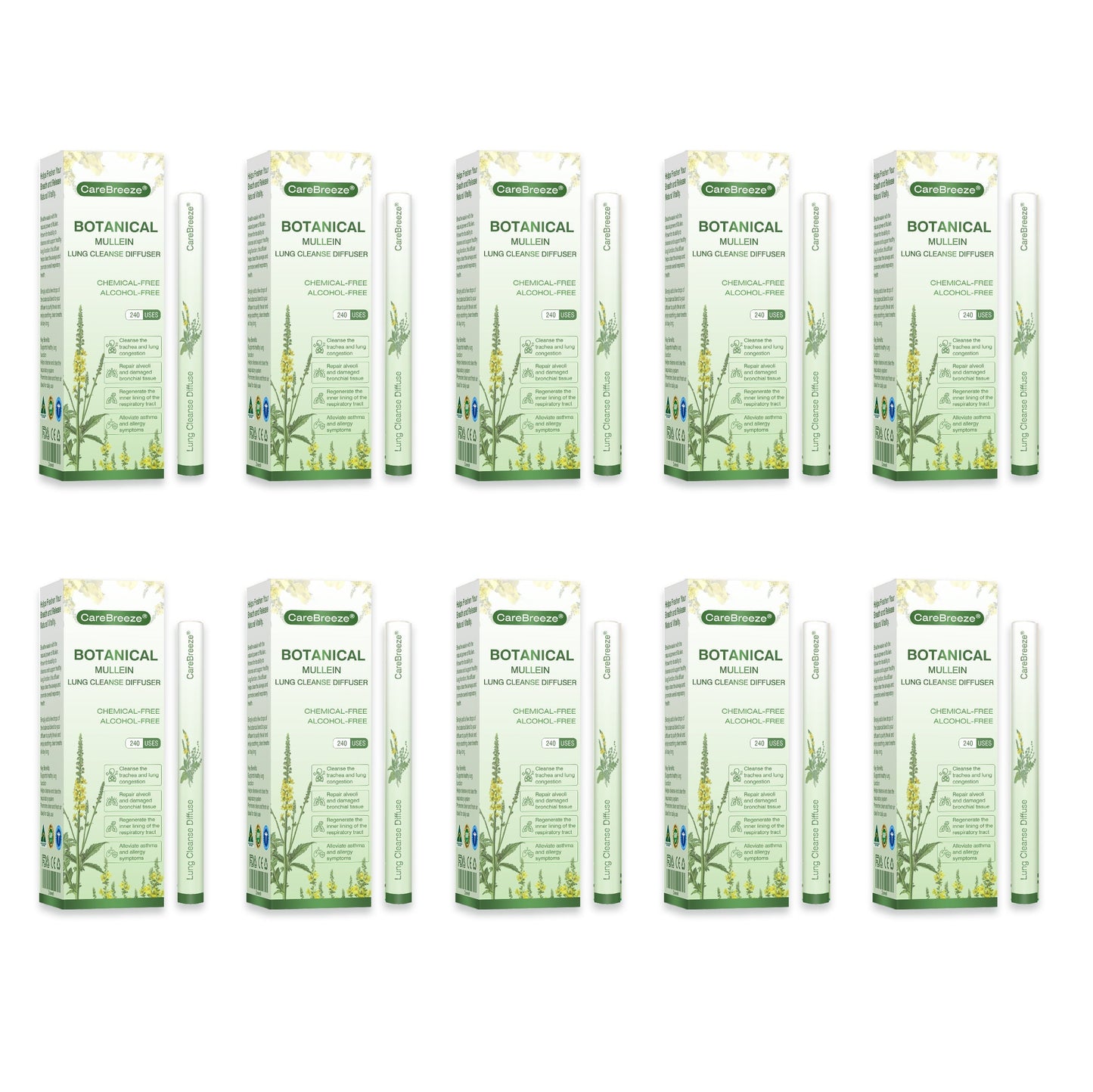 🇦🇺👨‍⚕️✅CareBreeze® Botanical Mullein Lung Cleanse Diffuser(🫁Cough, Pharyngitis, shortness of breath, sputum, stuffy nose, bronchitis, bronchitis, allergy symptoms, lung discomfort💝)