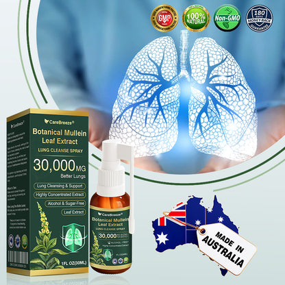 💗✅AU Official Store:CareBreeze® Botanical Mullein Leaf Extract Lung Cleanse Spray（👨‍⚕️Directly acts on COPD, asthma, chronic bronchitis (CB), respiratory infections, lung cancer, sinusitis, and other conditions）