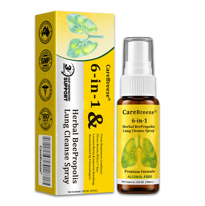 UP|🐝 Official Store:CareBreeze® 6-in-1 Herbal BeePropolis Lung Cleanse Spray