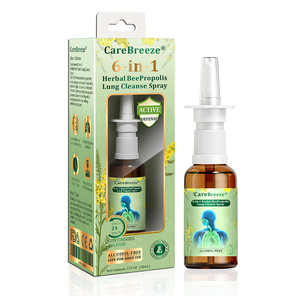 🌱🌱🇦🇺 Official Store:CareBreeze® 6-in-1 Herbal BeePropolis Lung Cleanse Spray🐝(⚡Fast Relief 🫁Long-Lasting Benefits)