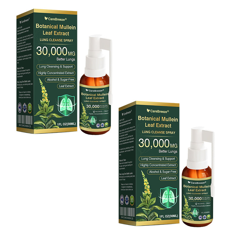 💗✅AU Official Store:CareBreeze® Botanical Mullein Leaf Extract Lung Cleanse Spray（👨‍⚕️Directly acts on COPD, asthma, chronic bronchitis (CB), respiratory infections, lung cancer, sinusitis, and other conditions）
