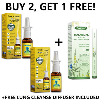 🐝✅AU Official Store:CareBreeze® 6-in-1 Herbal BeePropolis Lung Cleanse Spray（👨‍⚕️Directly acts on COPD, asthma, chronic bronchitis (CB), respiratory infections, lung cancer, sinusitis, and other conditions）