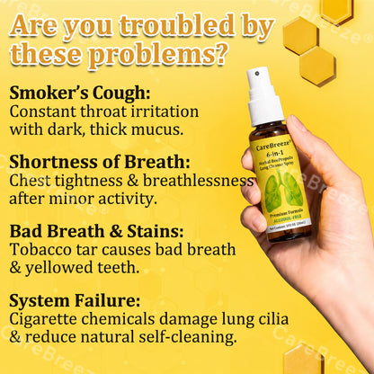 UP|🐝 Official Store:CareBreeze® 6-in-1 Herbal BeePropolis Lung Cleanse Spray