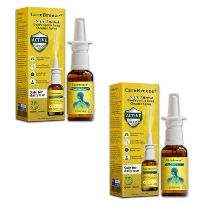 💛🐝✅AU Official Store:CareBreeze® 6-in-1 Herbal BeePropolis Lung Cleanse Spray（👨‍⚕️Directly acts on COPD, asthma, chronic bronchitis (CB), respiratory infections, lung cancer, sinusitis, and other conditions）