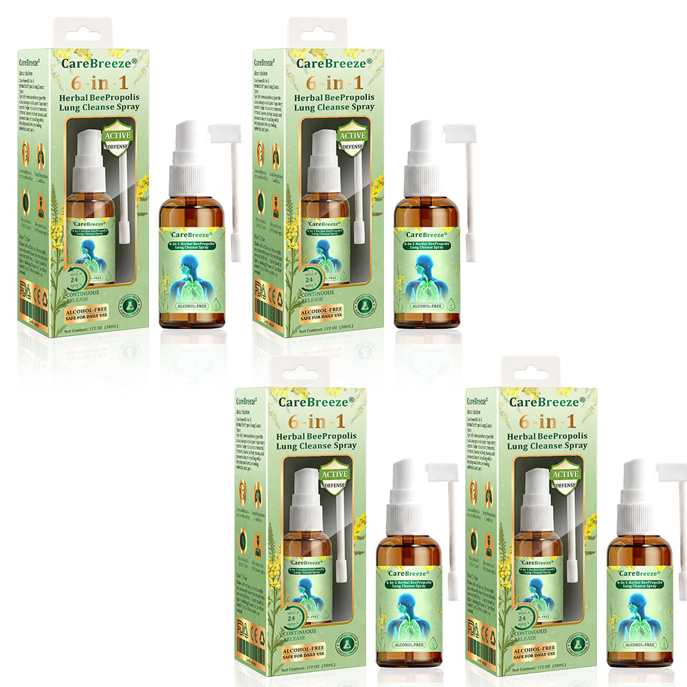 🌱🫁🇦🇺 Official Store:CareBreeze® 6-in-1 Herbal BeePropolis Lung Cleanse Spray(🫁Cough, Pharyngitis, shortness of breath, sputum, stuffy nose, bronchitis, bronchitis, allergy symptoms, lung discomfort💝)
