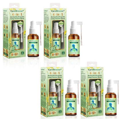 🌱🫁🇦🇺 Official Store:CareBreeze® 6-in-1 Herbal BeePropolis Lung Cleanse Spray(🫁Cough, Pharyngitis, shortness of breath, sputum, stuffy nose, bronchitis, bronchitis, allergy symptoms, lung discomfort💝)