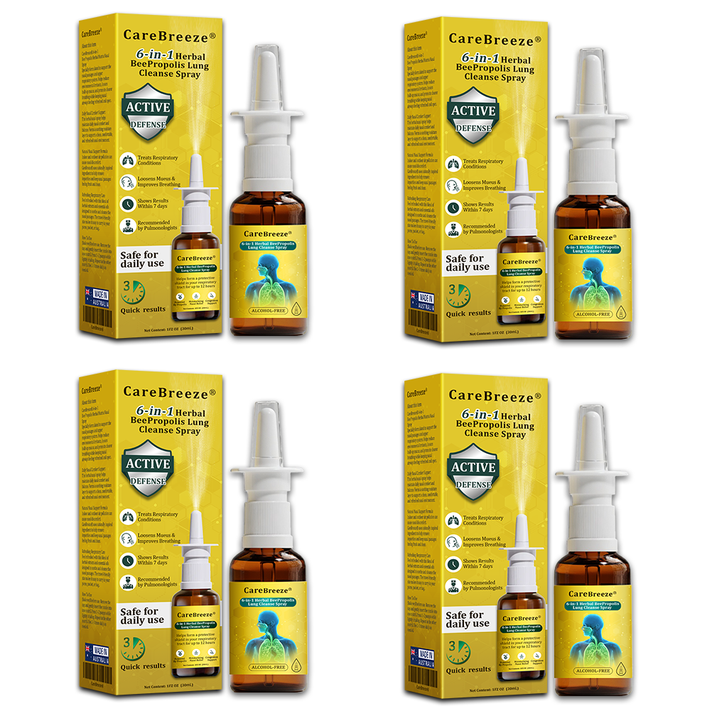 💛🐝✅AU Official Store:CareBreeze® 6-in-1 Herbal BeePropolis Lung Cleanse Spray（👨‍⚕️Directly acts on COPD, asthma, chronic bronchitis (CB), respiratory infections, lung cancer, sinusitis, and other conditions）