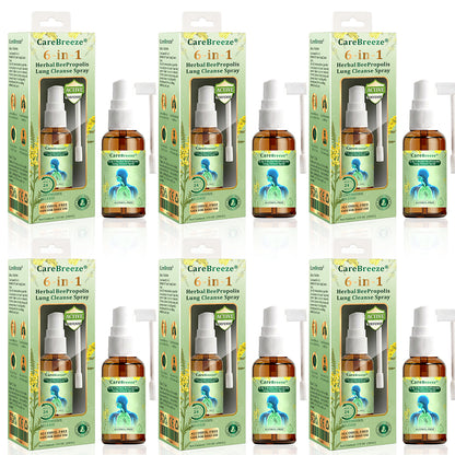 🌱🫁🇦🇺 Official Store:CareBreeze® 6-in-1 Herbal BeePropolis Lung Cleanse Spray(🫁Cough, Pharyngitis, shortness of breath, sputum, stuffy nose, bronchitis, bronchitis, allergy symptoms, lung discomfort💝)