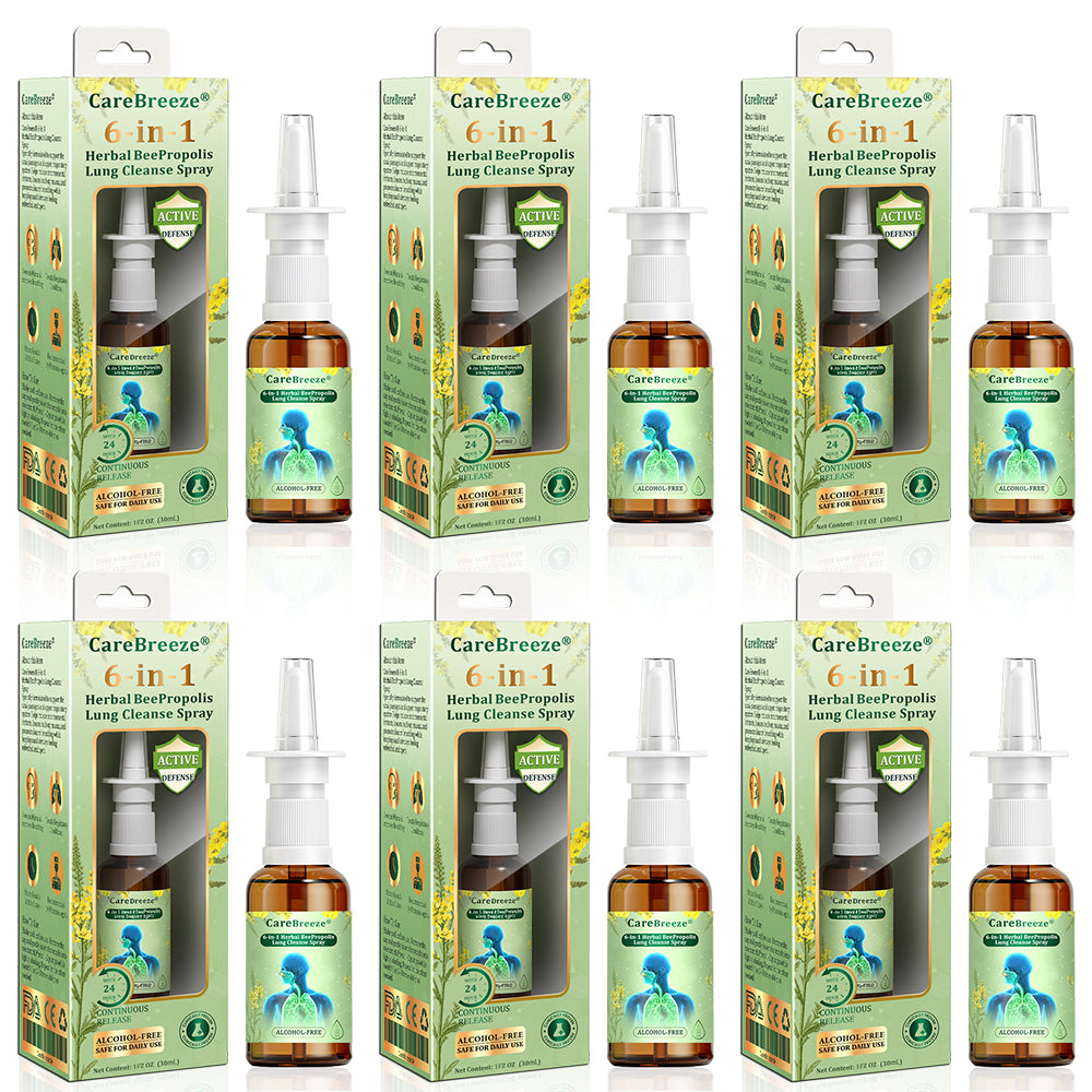 🌱🌱🇦🇺 Official Store:CareBreeze® 6-in-1 Herbal BeePropolis Lung Cleanse Spray🐝(⚡Fast Relief 🫁Long-Lasting Benefits)