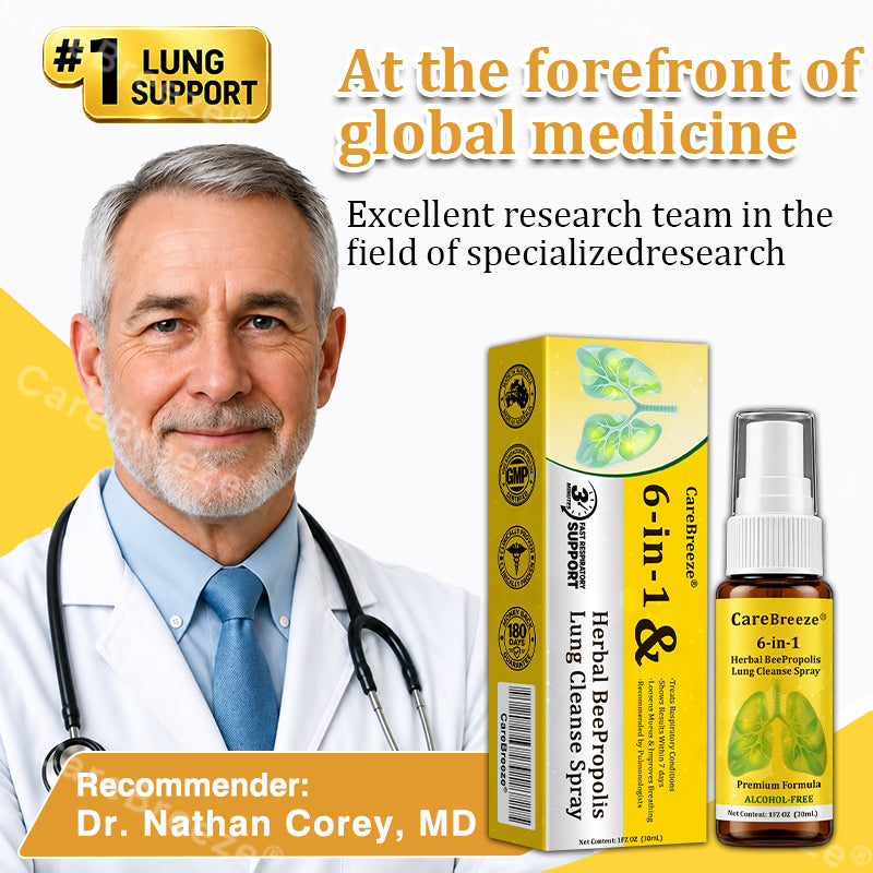 UP|🐝 Official Store:CareBreeze® 6-in-1 Herbal BeePropolis Lung Cleanse Spray