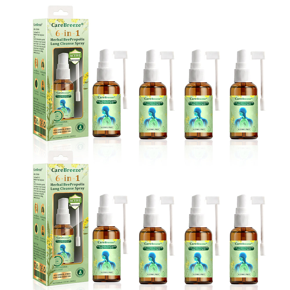 🌱🫁🇦🇺 Official Store:CareBreeze® 6-in-1 Herbal BeePropolis Lung Cleanse Spray(🫁Cough, Pharyngitis, shortness of breath, sputum, stuffy nose, bronchitis, bronchitis, allergy symptoms, lung discomfort💝)