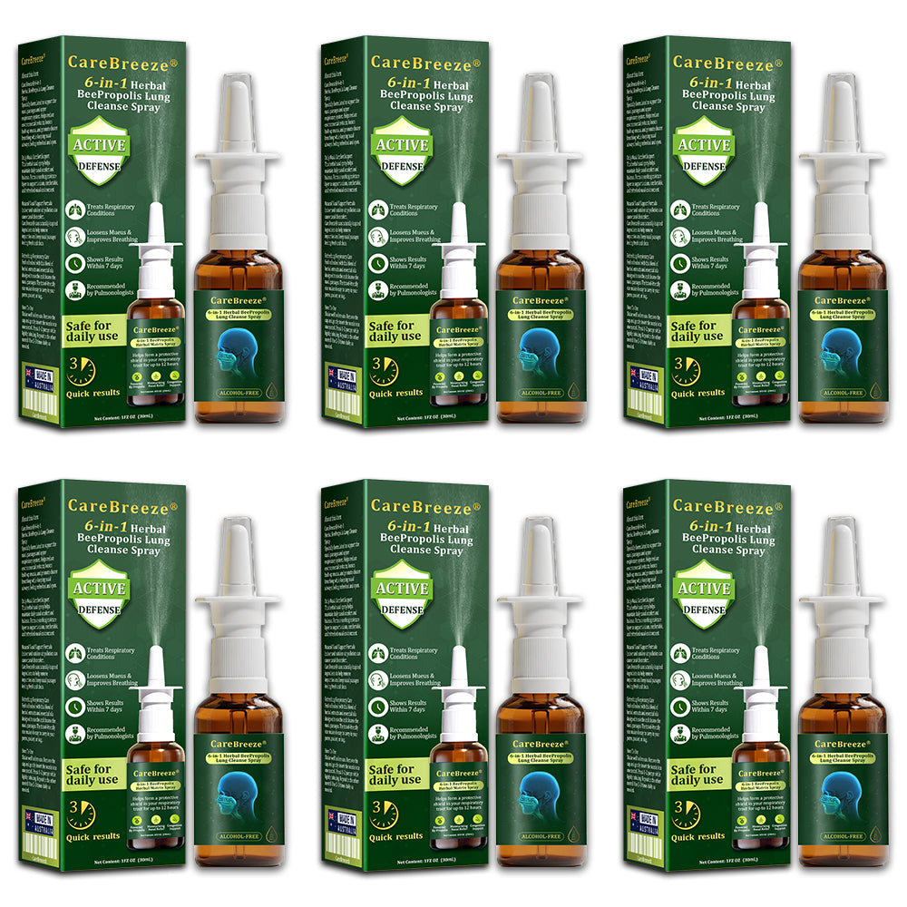 💖🐝✅AU Official Store:CareBreeze® 6-in-1 Herbal BeePropolis Lung Cleanse Spray（👨‍⚕️Directly acts on COPD, asthma, chronic bronchitis (CB), respiratory infections, lung cancer, sinusitis, and other conditions）