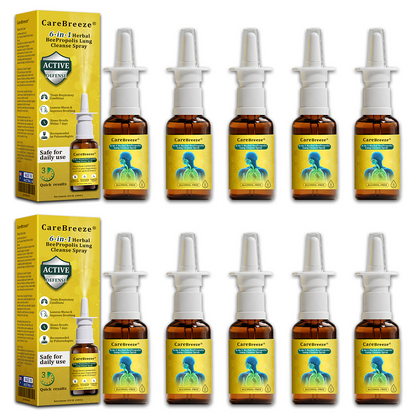 💛🐝✅AU Official Store:CareBreeze® 6-in-1 Herbal BeePropolis Lung Cleanse Spray（👨‍⚕️Directly acts on COPD, asthma, chronic bronchitis (CB), respiratory infections, lung cancer, sinusitis, and other conditions）