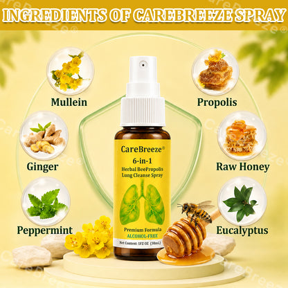 UP|🐝 Official Store:CareBreeze® 6-in-1 Herbal BeePropolis Lung Cleanse Spray