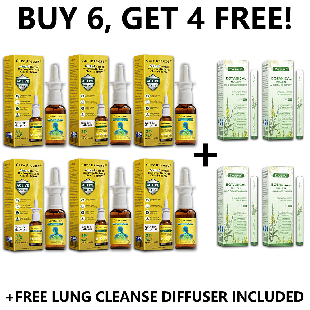 🐝✅AU Official Store:CareBreeze® 6-in-1 Herbal BeePropolis Lung Cleanse Spray（👨‍⚕️Directly acts on COPD, asthma, chronic bronchitis (CB), respiratory infections, lung cancer, sinusitis, and other conditions）
