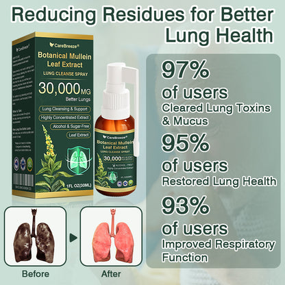 💗✅AU Official Store:CareBreeze® Botanical Mullein Leaf Extract Lung Cleanse Spray（👨‍⚕️Directly acts on COPD, asthma, chronic bronchitis (CB), respiratory infections, lung cancer, sinusitis, and other conditions）