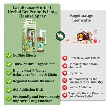 🌱🫁🇦🇺 Official Store:CareBreeze® 6-in-1 Herbal BeePropolis Lung Cleanse Spray(🫁Cough, Pharyngitis, shortness of breath, sputum, stuffy nose, bronchitis, bronchitis, allergy symptoms, lung discomfort💝)