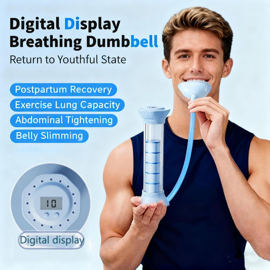 Digital Breathing Dumbbells with Adjustable air holes, Load Bearing Breathing Training Device, Abdominal Breathing Capacity,Slimming Belly, Breathing Resistance Training Dumbbells