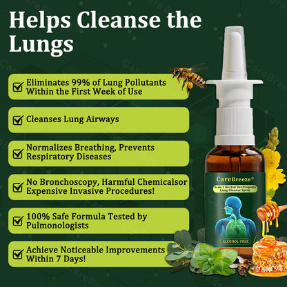 ✅✅🇦🇺 Official Store:CareBreeze® 6-in-1 Herbal BeePropolis Lung Cleanse Spray🐝(⚡Fast Relief 🫁Long-Lasting Benefits)