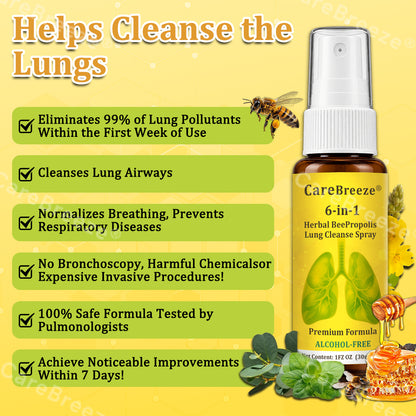 UP|🐝 Official Store:CareBreeze® 6-in-1 Herbal BeePropolis Lung Cleanse Spray